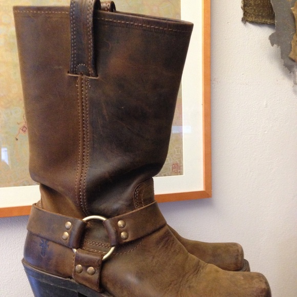FRYE 12R harness boots size 8 1/2 tan - Picture 1 of 4